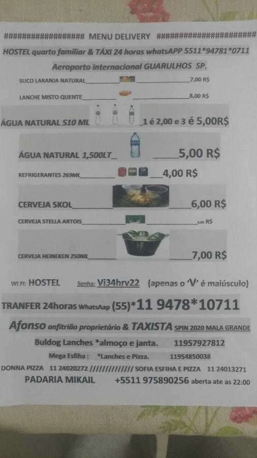 POUSADA família QUARTOS INDIVIDUAIS c banheiro&TÁXI próximo do aeroporto Internacional de Guarulhos SP Esterno foto